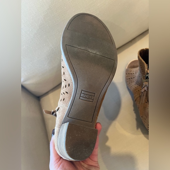 Toms suede heeled boots open toe - Picture 2 of 8